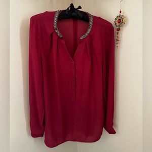 Violet + Claire Long Sleeve V Neck Blouse. Size m